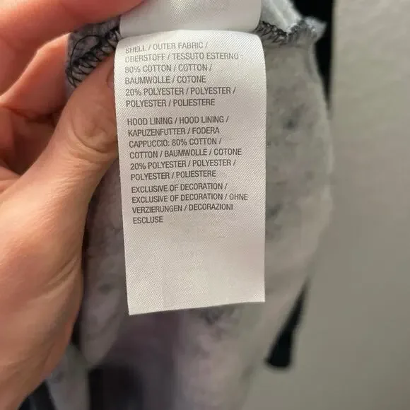 Peace Love World Grateful Skull Hoodie Charcoal Tie Dye Sz M Boho Grunge Casual - Picture 7 of 8